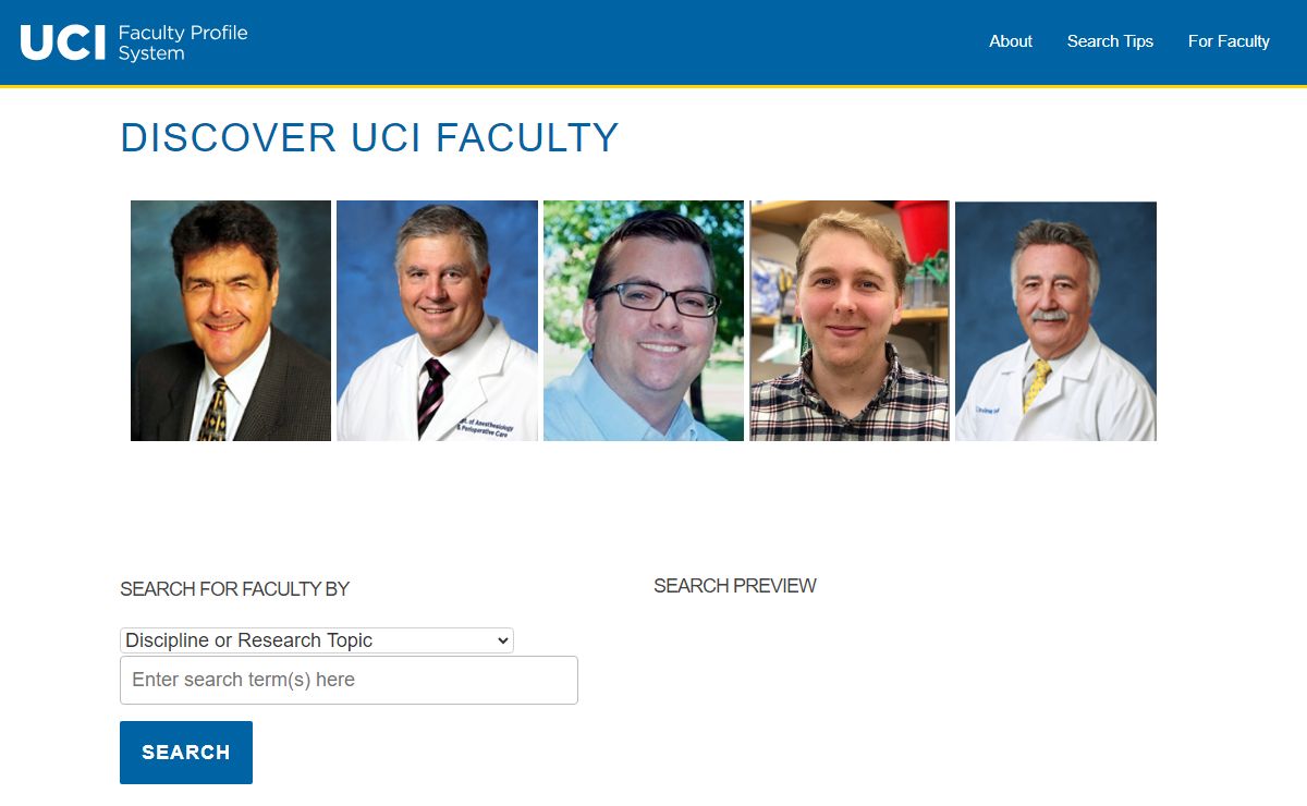 UC Irvine - Faculty Profile System