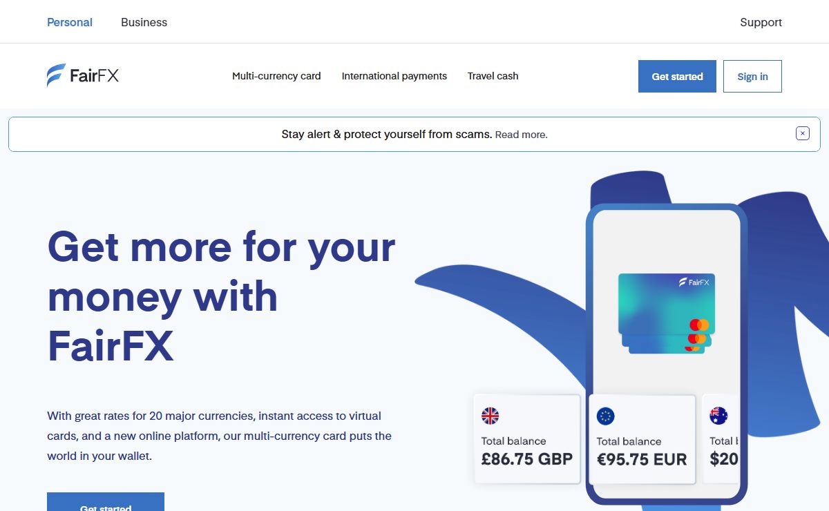 FairFX multi-currency card and international payments