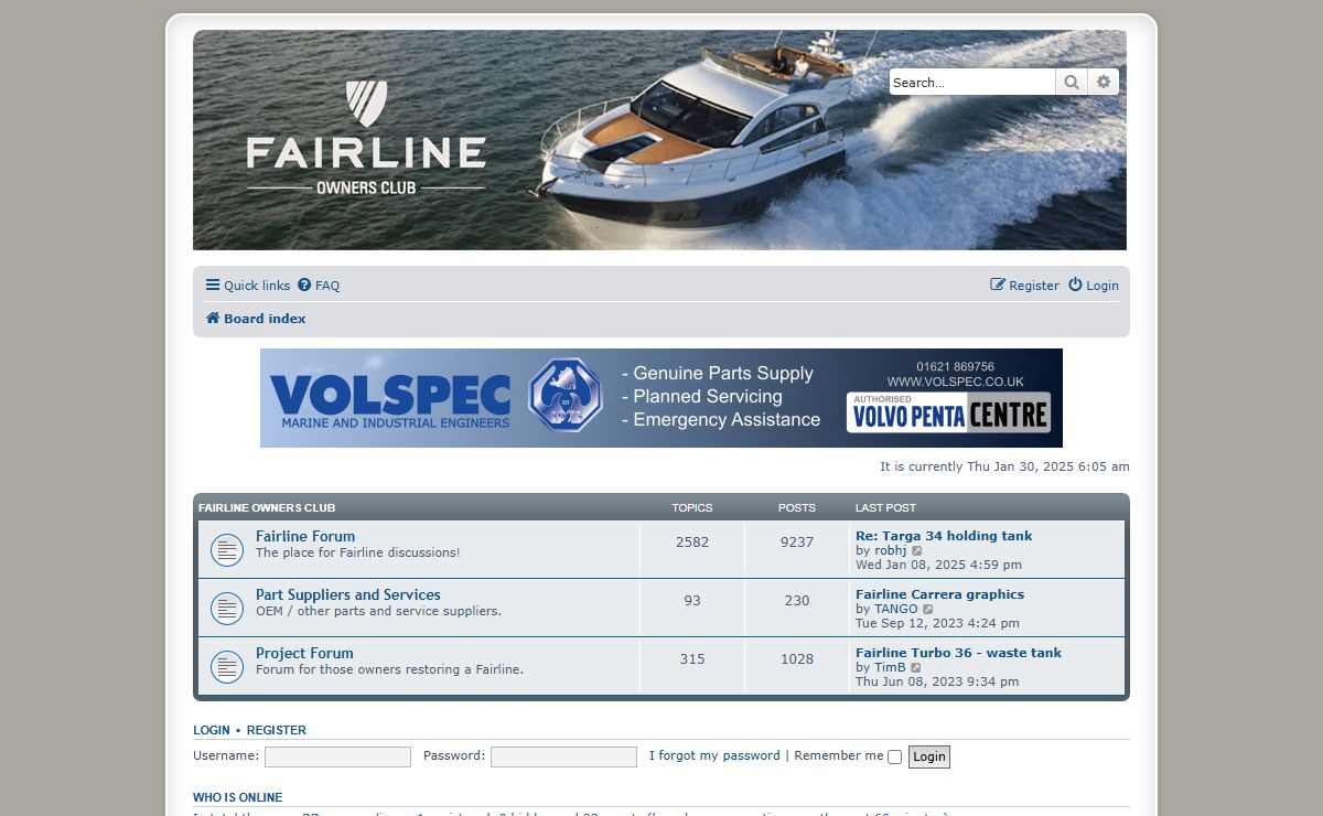 Fairline Owners Club - Index page