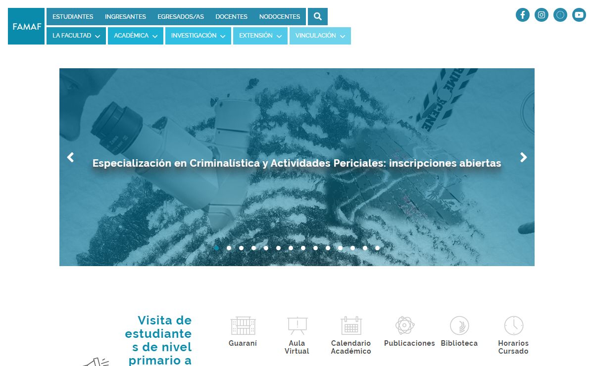 Bienvenido a FAMAF - Facultad de Astronomía, Matemática, Física y Computación