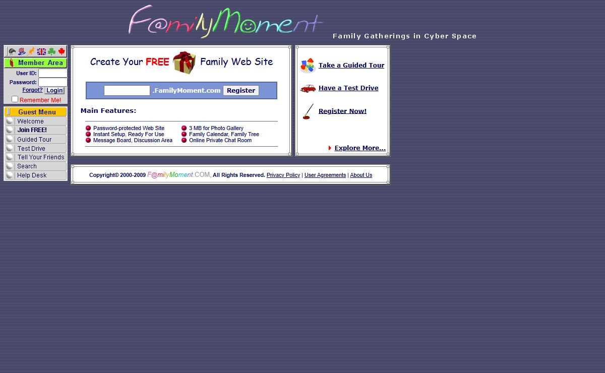 FamilyMoment - Free Family Web Sites. It's Private, Easy, and Fun.