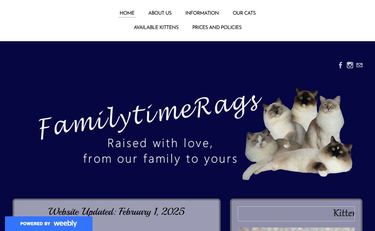 FamilytimeRags, Ragdoll Breeder Oklahoma