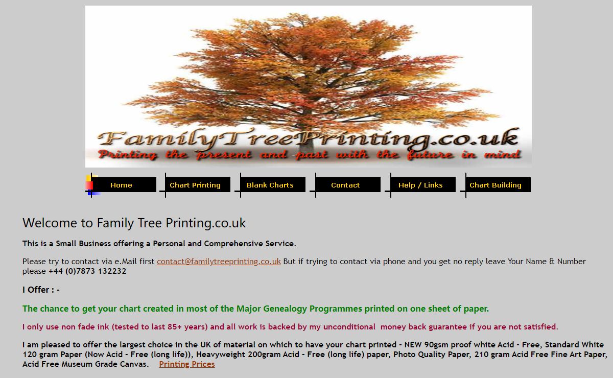 Family Tree Printing