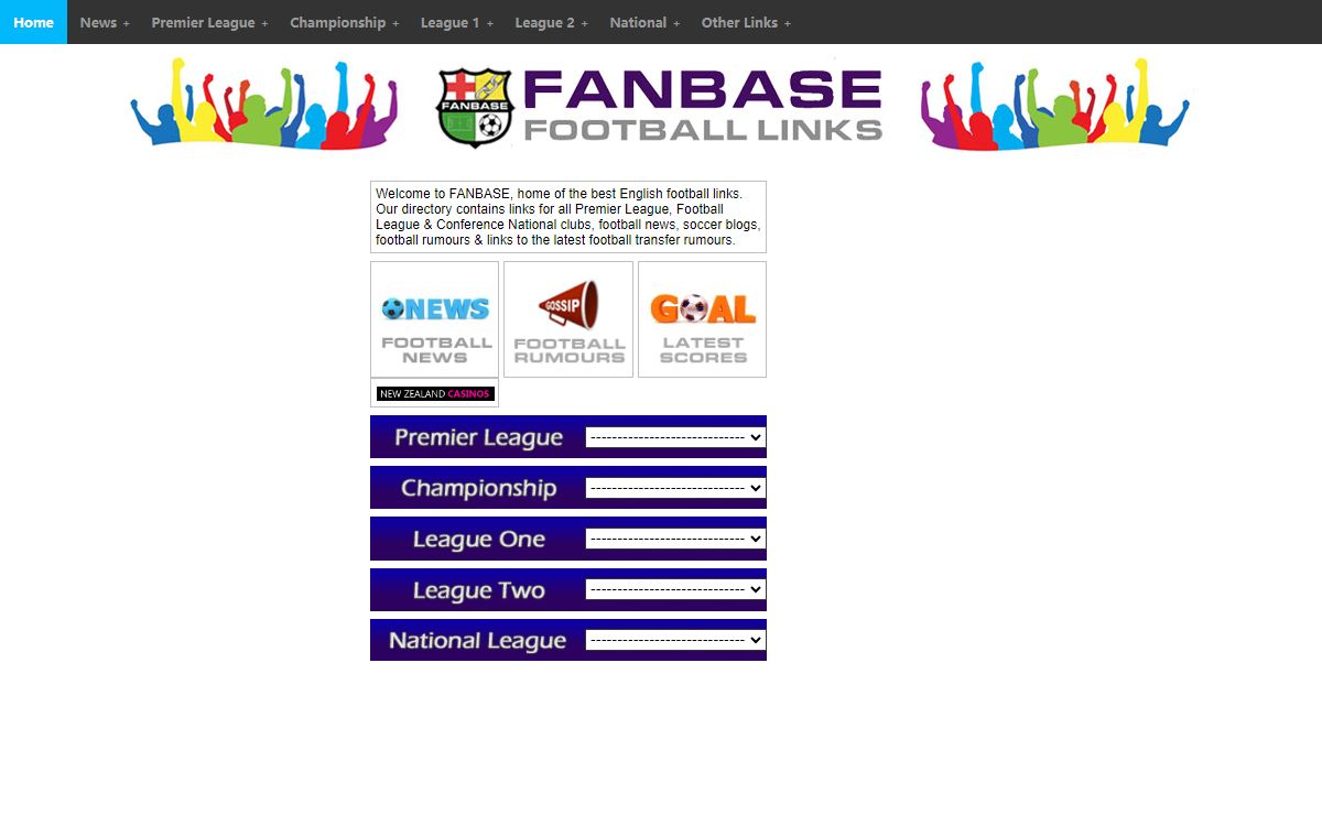 FANBASE Football Directory Links - news, transfer rumours for soccer team