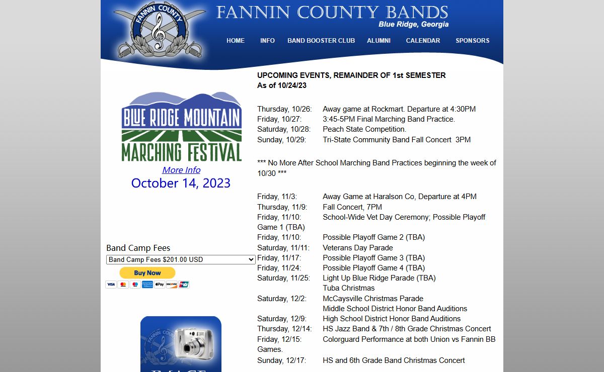 Fannin County Bands - Blue Ridge, Georgia