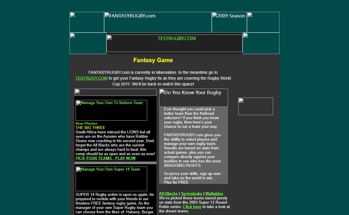 Fantasy Rugby Online Rugby Game - FANTASYRUGBY.com