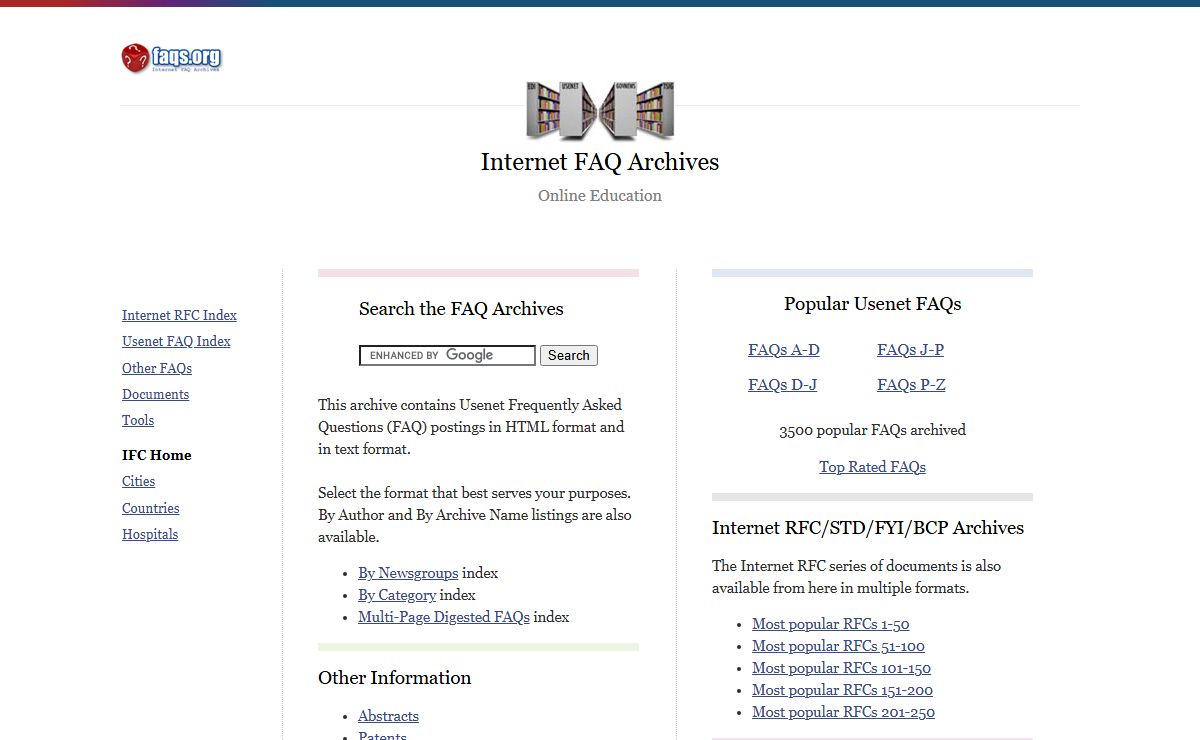 Internet FAQ Archives - Online Education - faqs.org
