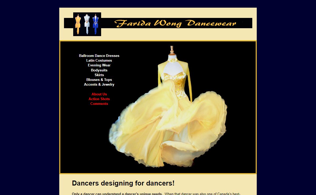 FARIDA WONG DANCEWEAR - Home Page