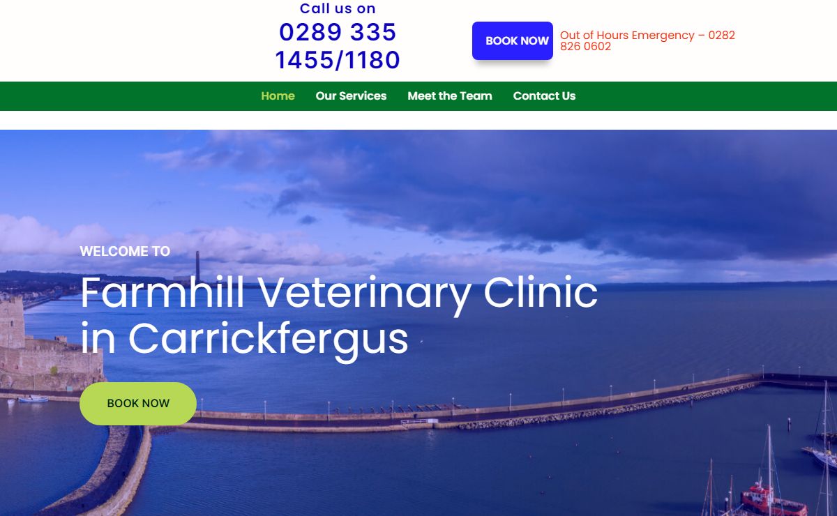 Farmhill Veterinary Clinic | Farmhill Vets treats dogs, cats, rabbits and domestic rodents in Carrickfergus