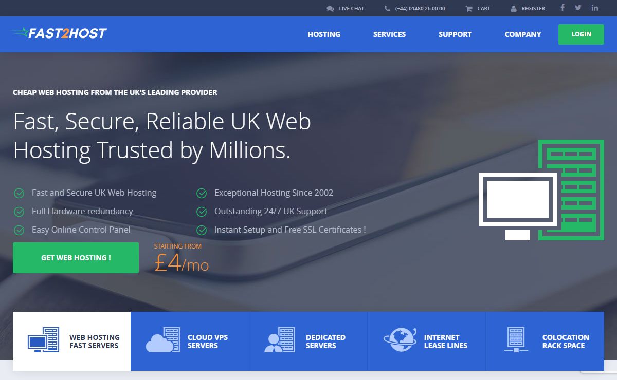 Web Hosting UK | Hosting services you can count on - Fast2host UK