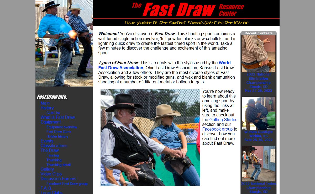 Fast Draw Resource Center - Your guide to the Fastest Timed Sport in the World