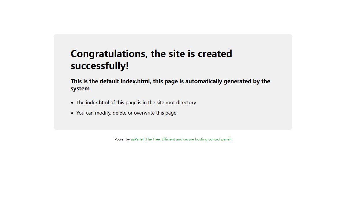 Site is created successfully!