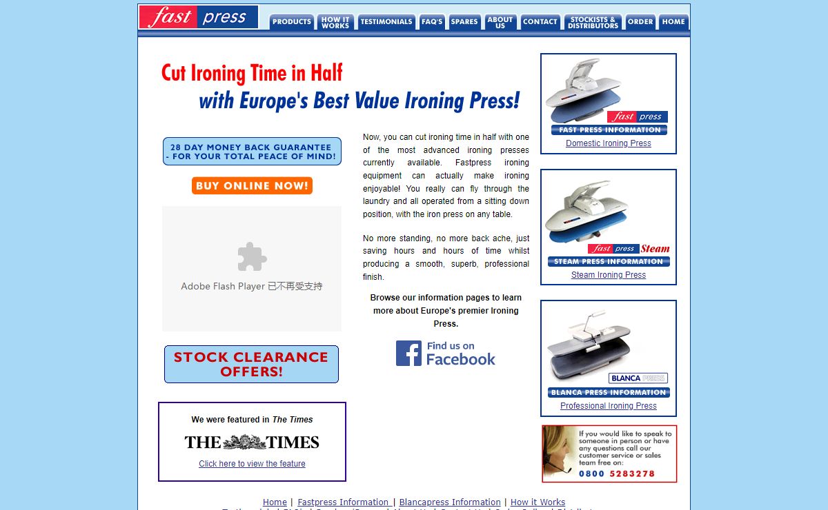 Ironing Presses, Commercial and Domestic Irons, Ironing Equipment - Fast Press