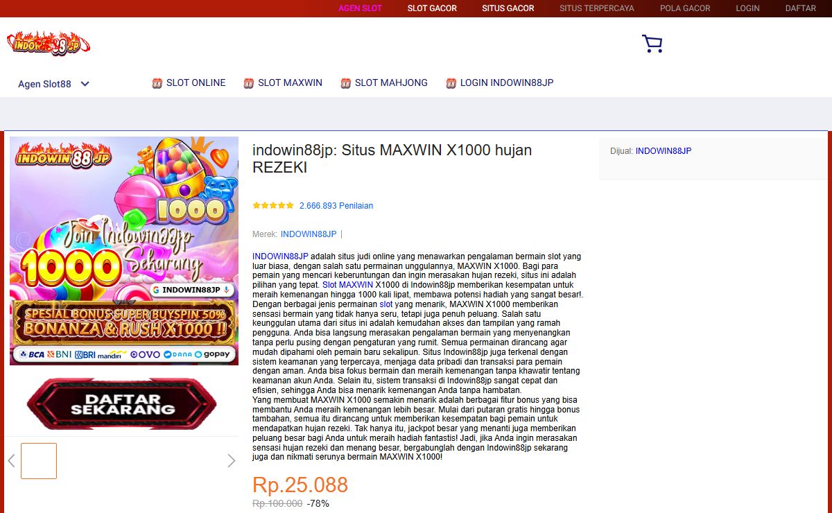 INDOWIN88JP: Situs MAXWIN X1000 hujan REZEKI