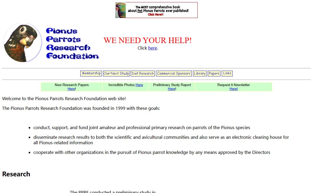 Pionus Parrots Research Foundation