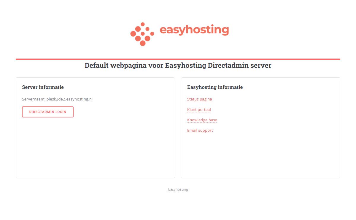 Easyhosting Directadmin Default Pagina