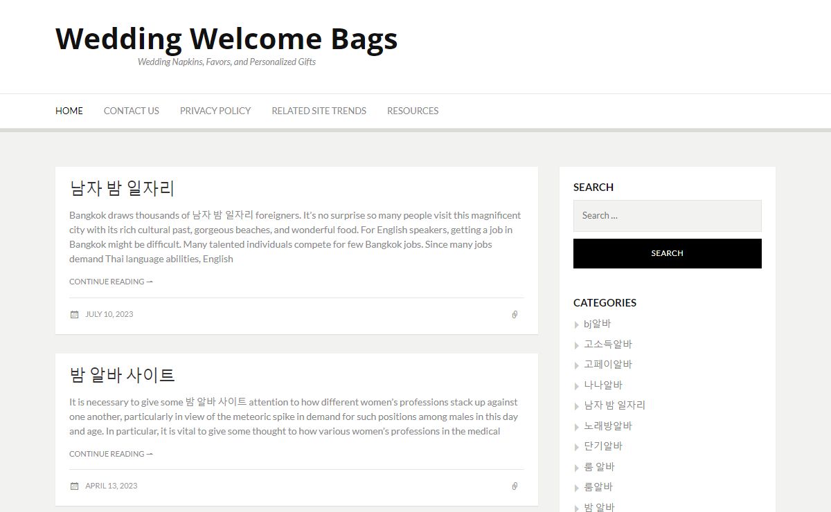 Wedding Welcome Bags - Wedding Napkins, Favors, and Personalized Gifts