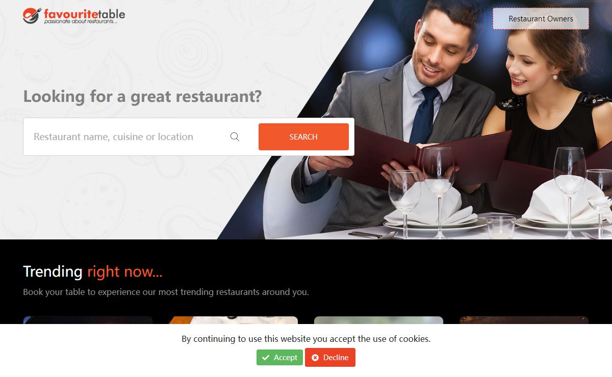 Online Restaurant Bookings and Reservations Services | Favouritetable