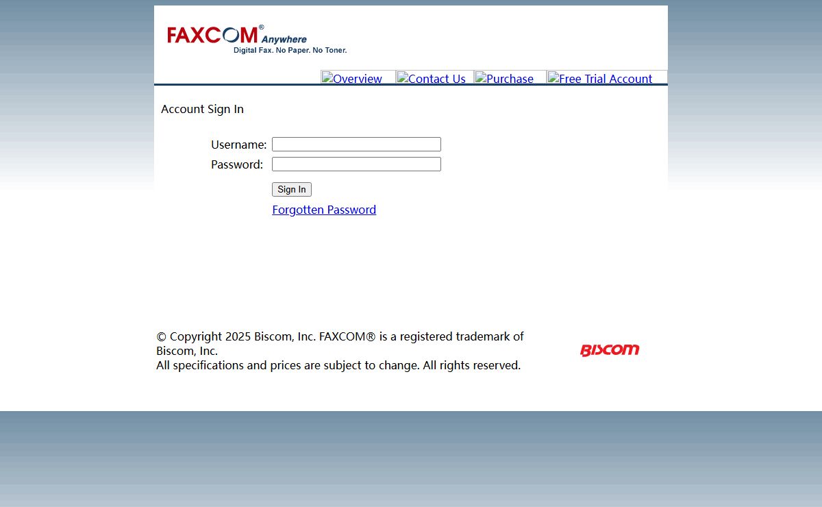 FAXCOM Anywhere - Business Service