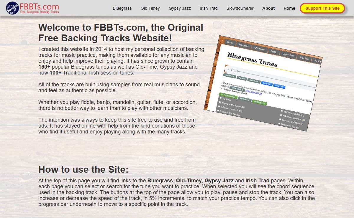 FBBTs.com - The Original Free Backing Tracks website for musicians.