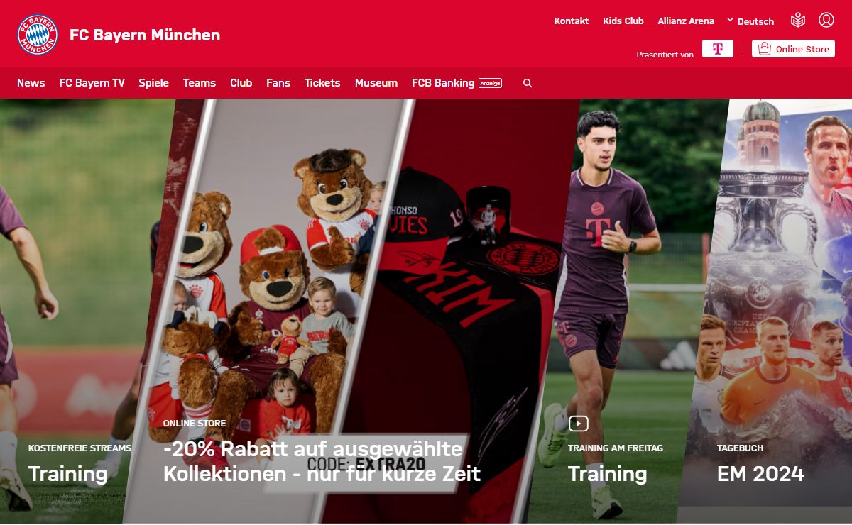 FC Bayern München: Offiz. Website des Rekordmeisters