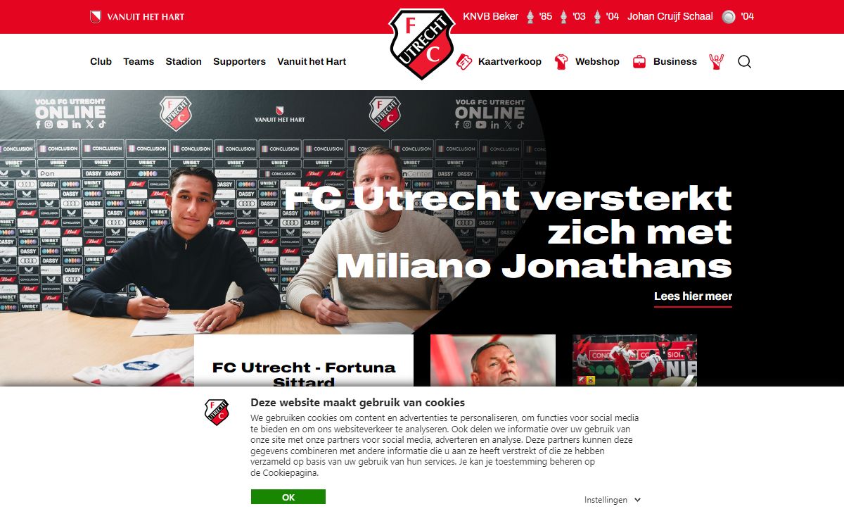 Officiële website van FC Utrecht