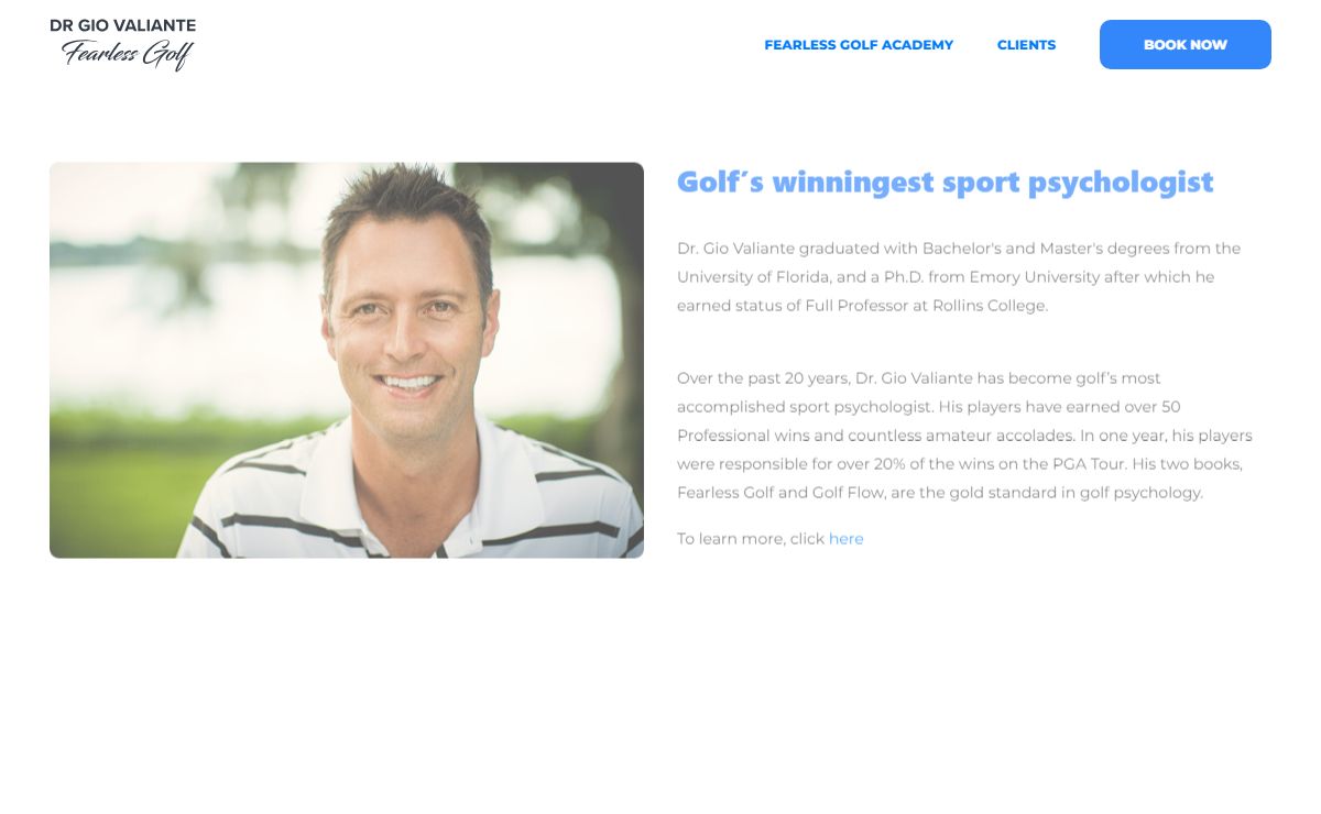 Fearless Golf Academy - Dr. Gio Valiante - The Academy