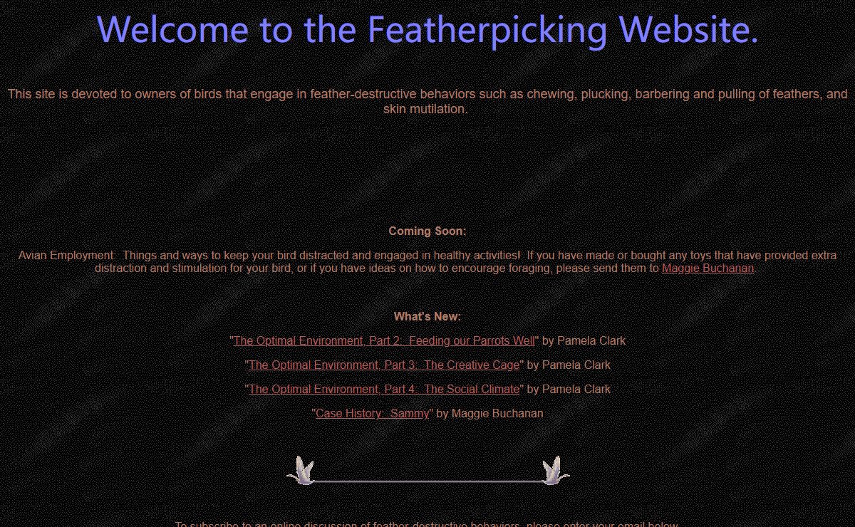Welcome to the Feather Picking Website!