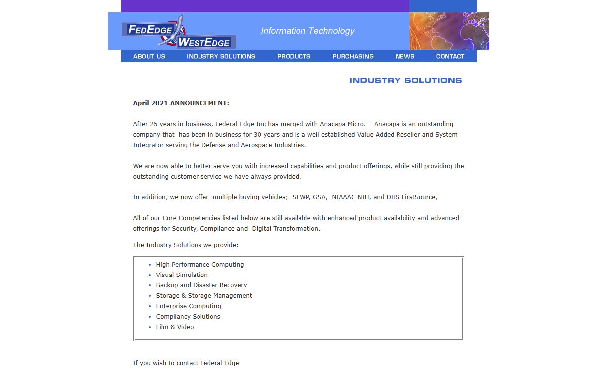 Federal Edge / West Edge :: Industry Solutions