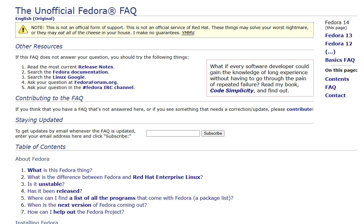 The Unofficial Fedora® FAQ