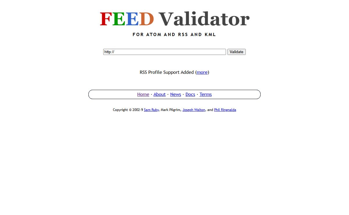 Feed Validator for Atom and RSS