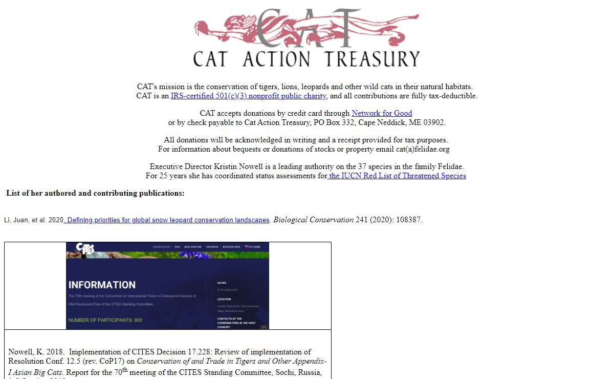 Cat Action Treasury publications