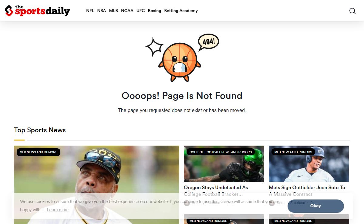 Page not found - The Sports Daily