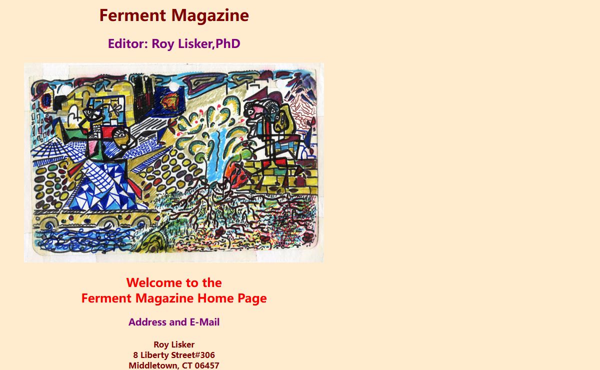 Roy Lisker's Ferment Magazine