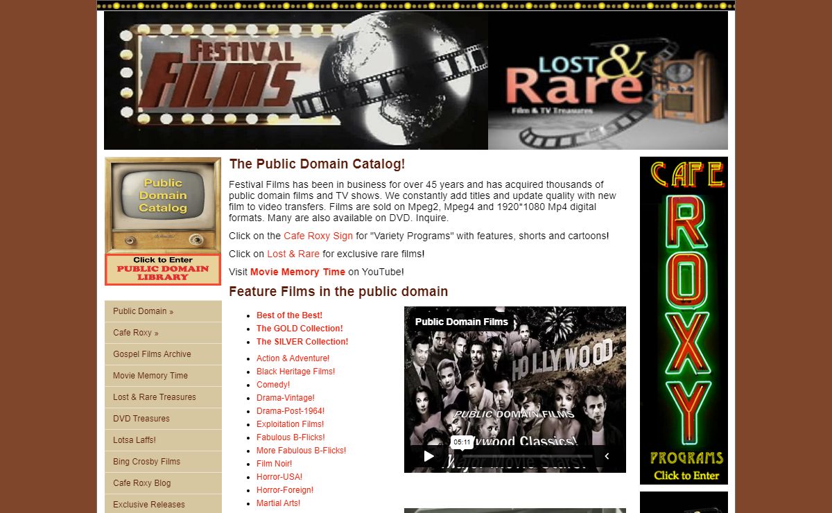 Public Domain Films - action, comedy, horror, war, western, cartoons, serials, Black heritage, 1950s TV and more.