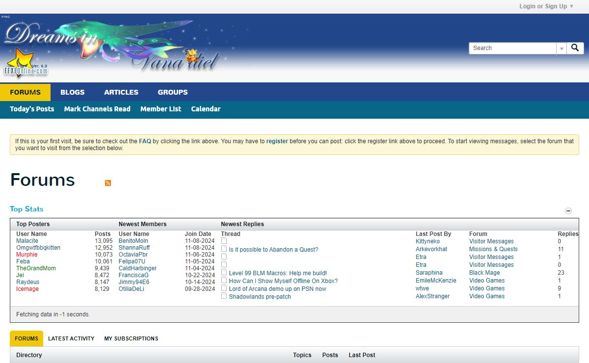 Forums - Dreams in Vanadiel - Final Fantasy XI Forum