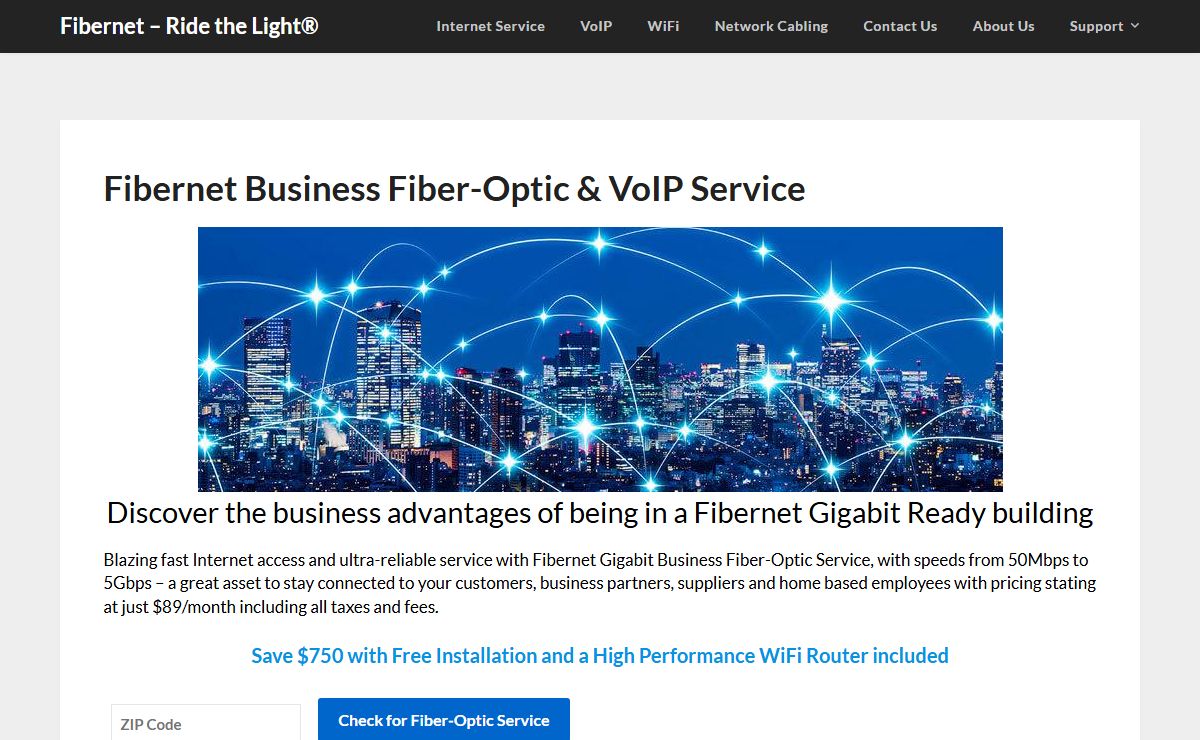 Fibernet – Ride the Light® – Business Fiber Optic Internet and VoIP Services