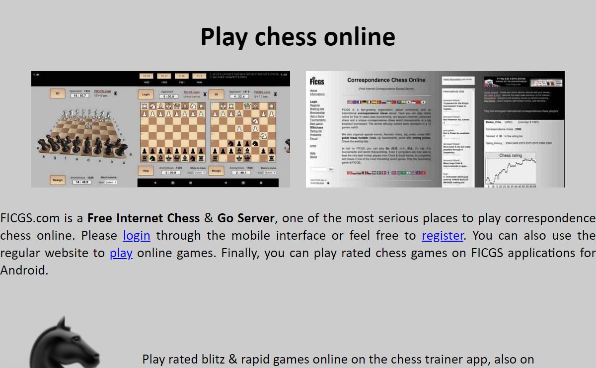 Play chess games online, Go & free poker holdem tournaments