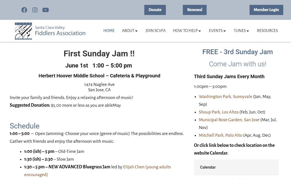 SCVFA - Santa Clara Valley Fiddlers Association