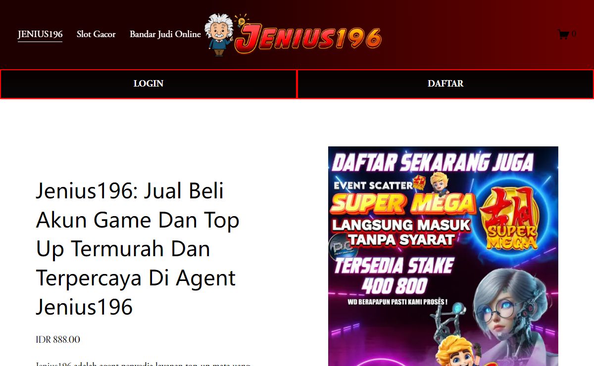 Jenius196: Jual Beli Akun Game Dan Top Up Termurah Dan Terpercaya Di Agent Jenius196