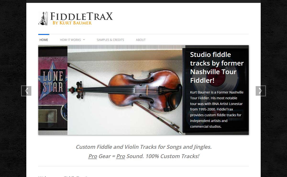 FiddleTrax - Fiddle Violin String Recording Studio Tracks Online - Custom Fiddle Tracks for your songs