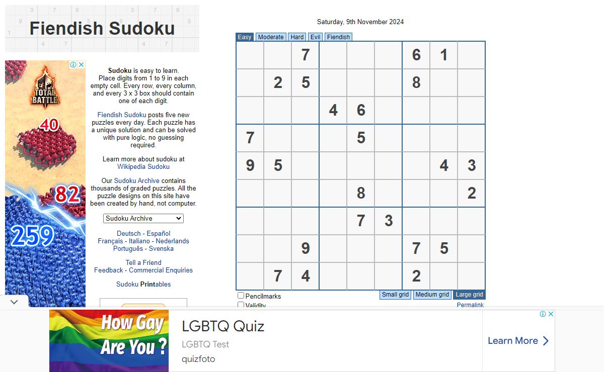Fiendish Sudoku