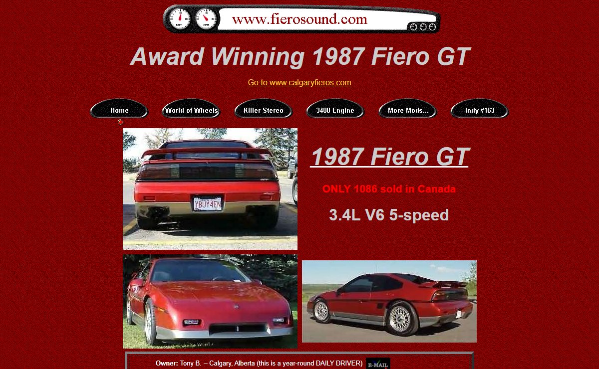 Fierosound's Award Winning 1987 Fiero GT