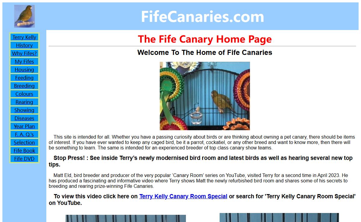 fifecanaries.com - Fife Canaries Homepage by Terry Kelly