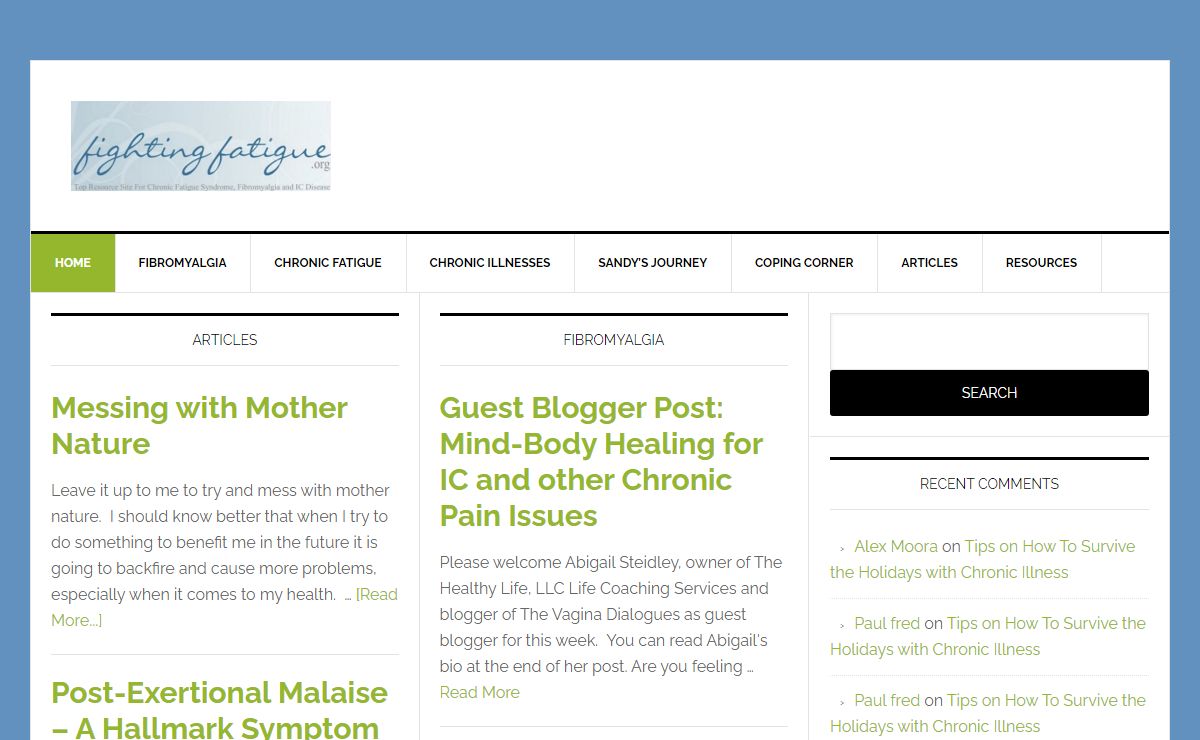 Chronic Fatigue Syndrome - Chronic Fatigue Syndrome, Fibromyalgia, and IC Disease