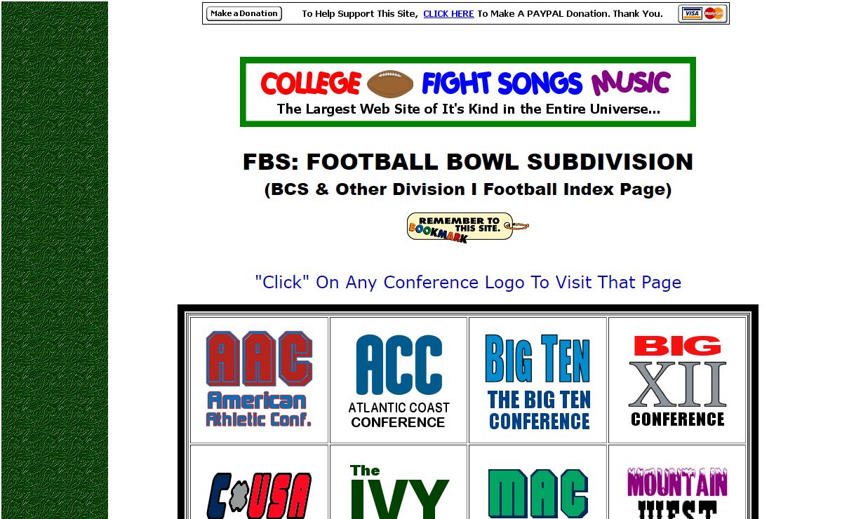 NCAA College Football Fight Songs Music Index