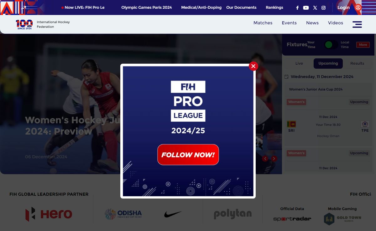 Fédération Internationale de Hockey | Official Website