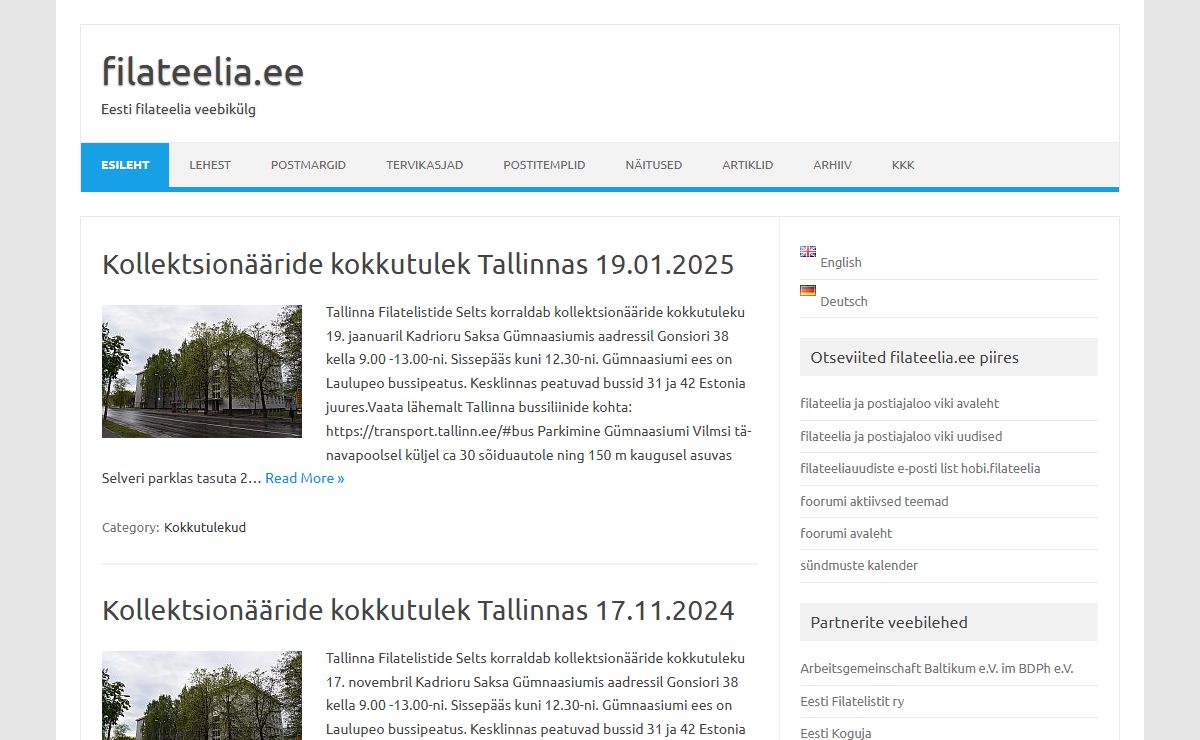 filateelia.ee – Eesti filateelia veebikülg