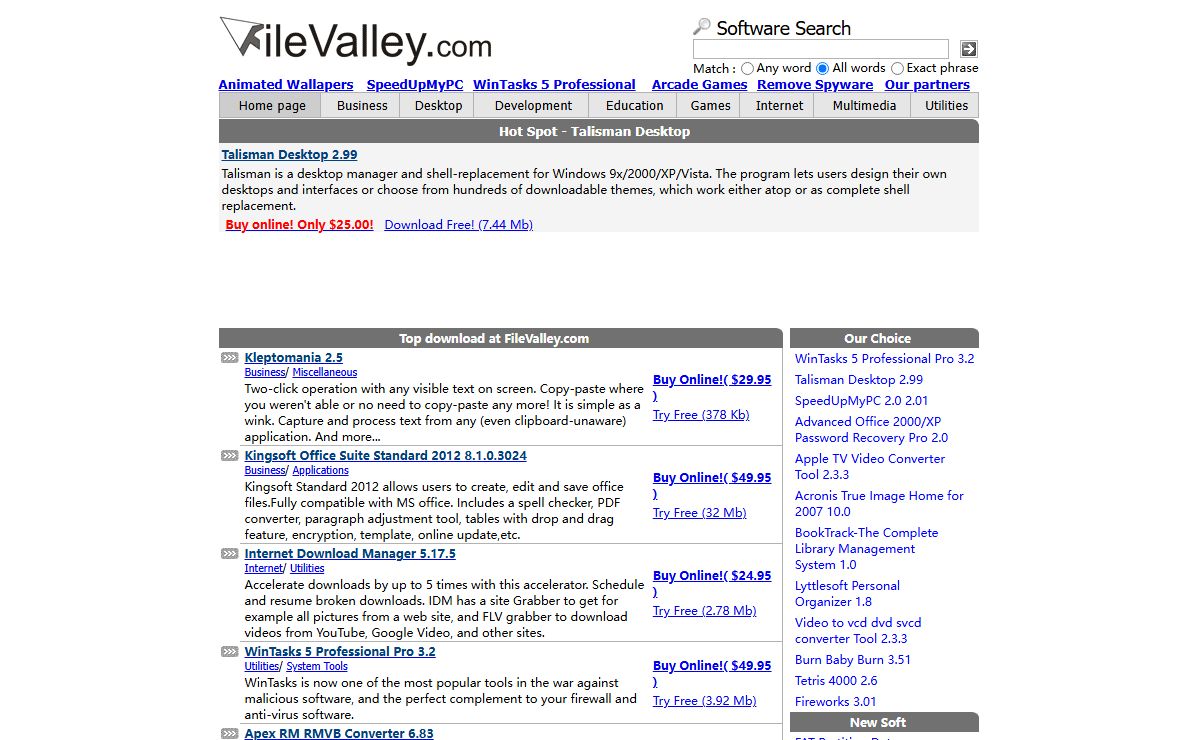 Free Download Buy Online Software Store - fileValley.com
