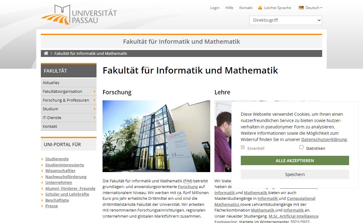 Fakultät für Informatik und Mathematik • Universität Passau